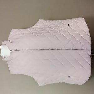 Laura Scott Light Mauve Pink Full Zip Puffer Vest w Big Front Snap Pockets 3X